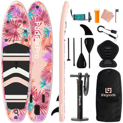 Paddlepro sup board - met zitje - opblaasbaar - 320cm - max 150kg - roze