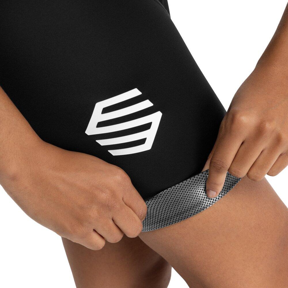 Damen Radsport kurze fahrradträgerhose für BX Time Trial Schwarz 4/8