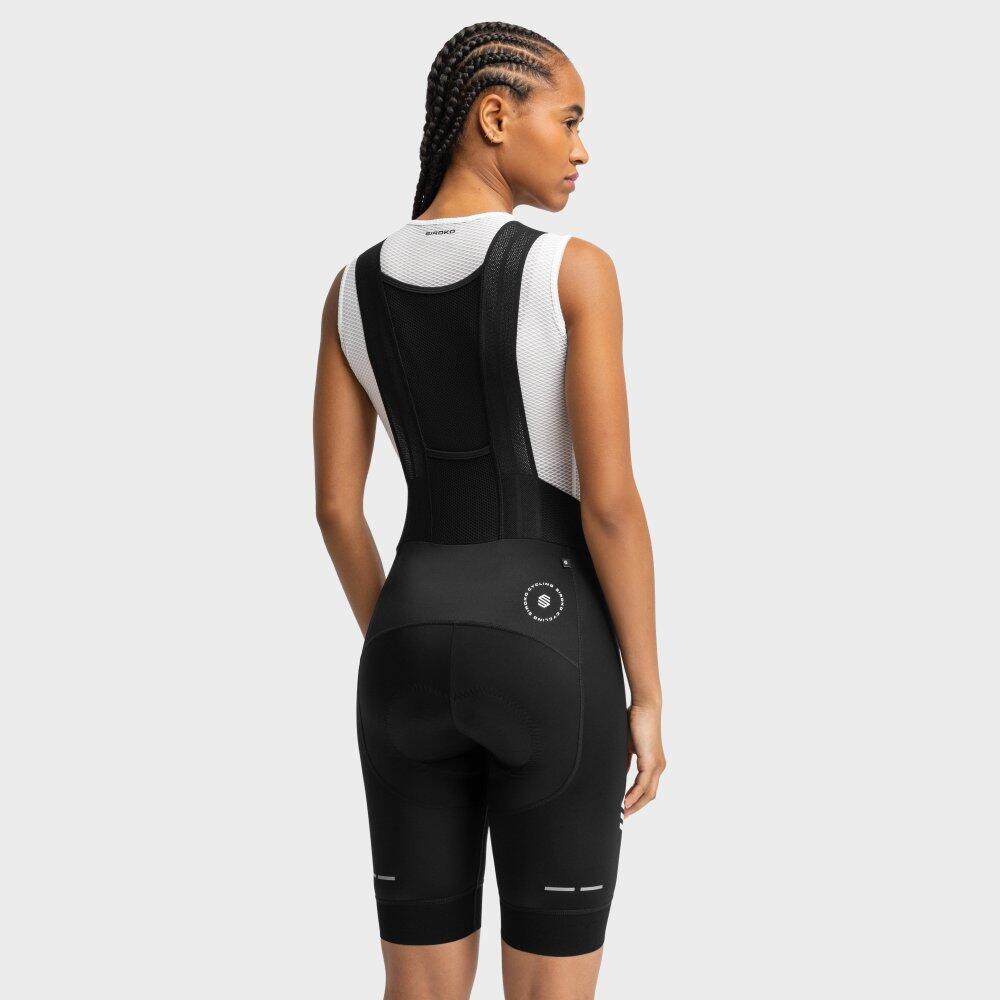 Damen Radsport kurze fahrradträgerhose für BX Time Trial Schwarz 6/8