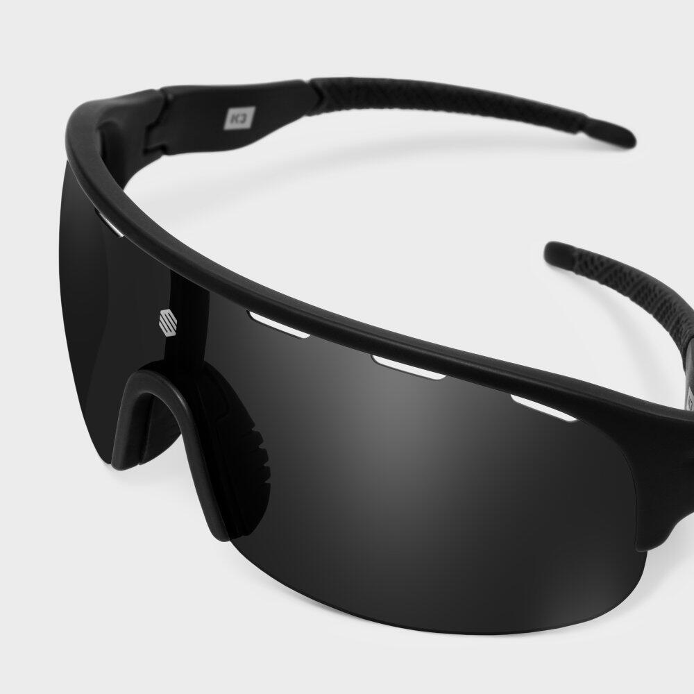 Herren und Damen Radsport Fahrradbrille K3 Finisher Schwarz 4/7