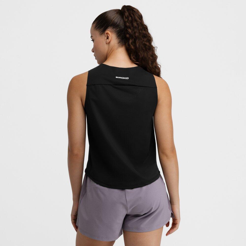 Camiseta sin mangas trail running mujer senderismo Volt Black Negro 6/7