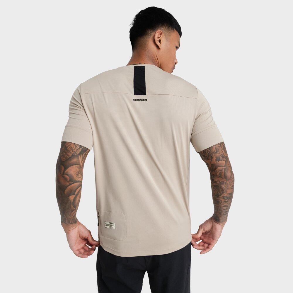 T-shirt cyclisme gravel homme Cedar Beige 6/8