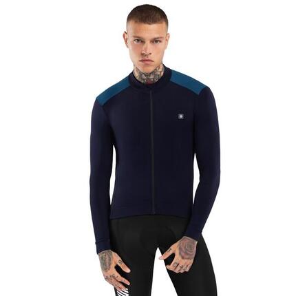 Maillot vélo thermique homme Cyclisme SRX M4 Cubilla Bleu Marine