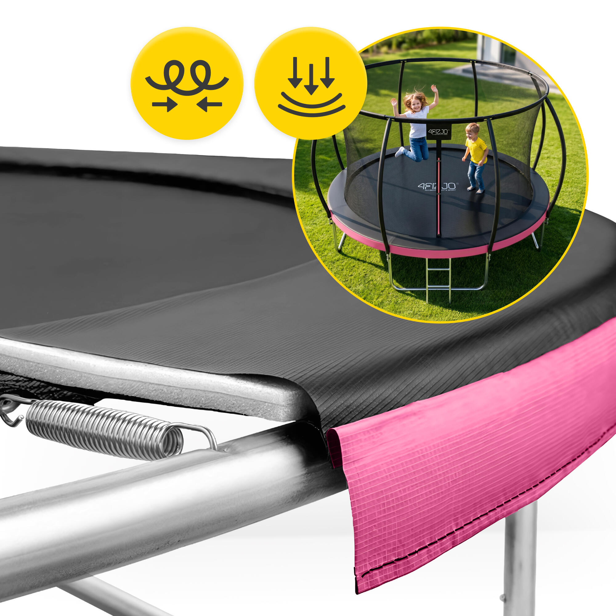 Dětská zahradní trampolína PRO 374 cm 4FIZJO 5/7