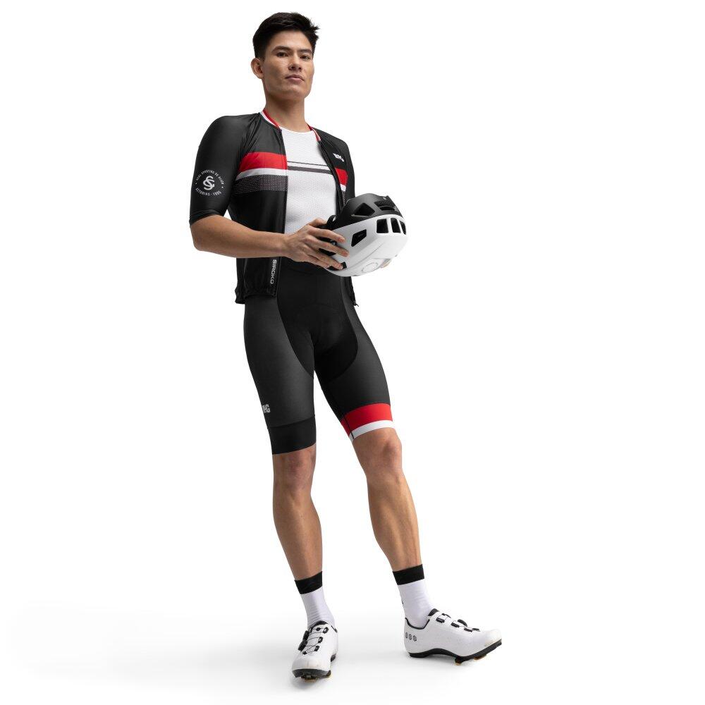 Herren Radsport kurze real sporting de gijón x siroko fahrradträgerhose für S 3/7
