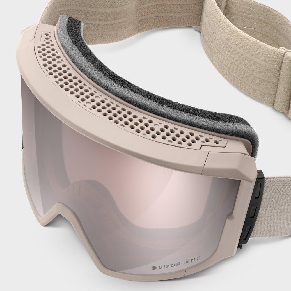 Herren und Damen Wintersport Snowboard- und Skibrille G3 Butter Beige 5/7
