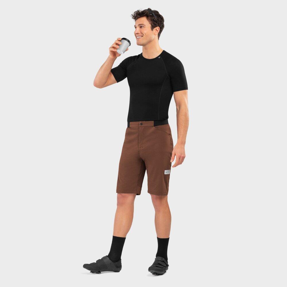 Shorts da gravel uomo Ciclismo Valley Marrone 4/7