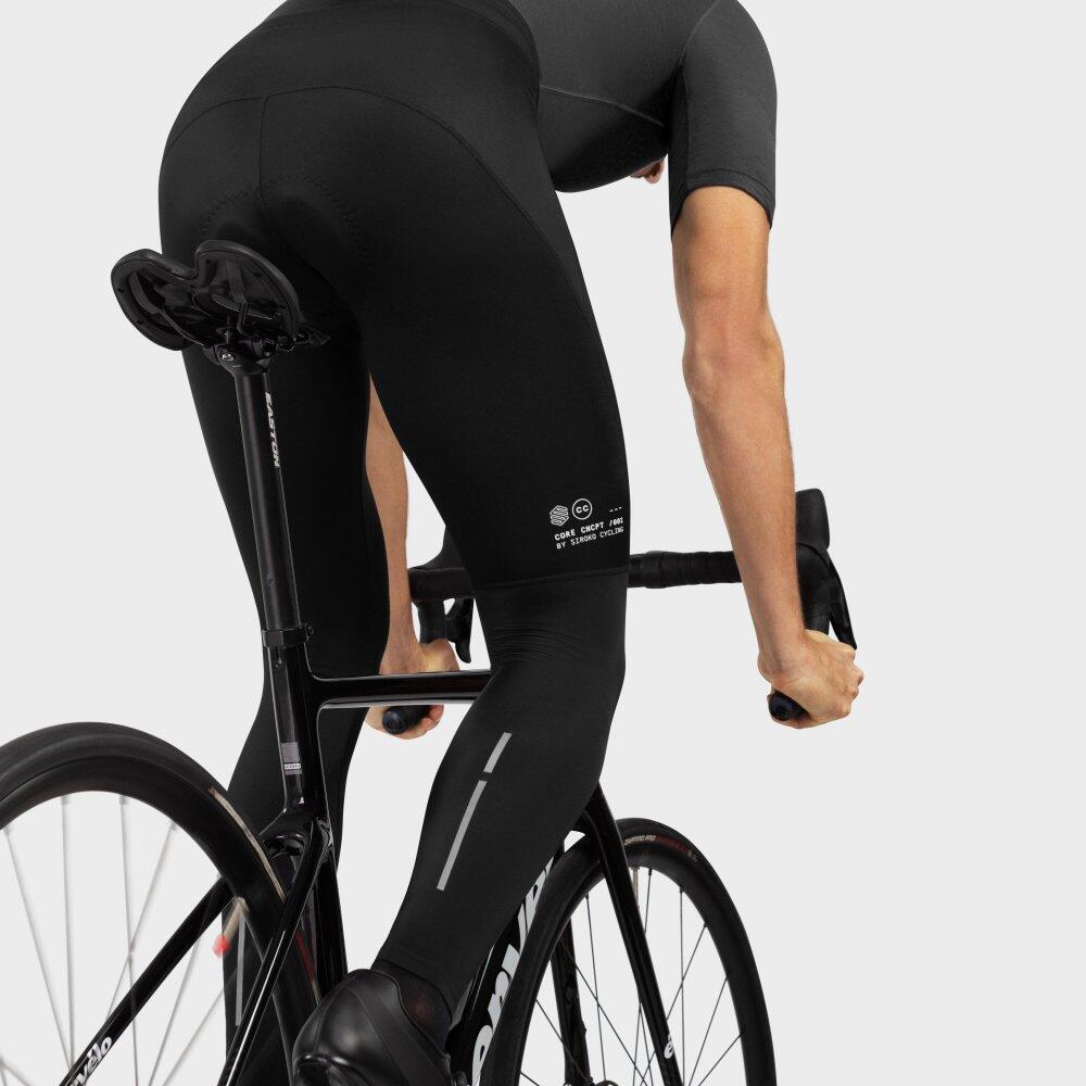 Pantaloni con fondello a gamba lunga uomo Ciclismo Core Topclass Nero 6/7