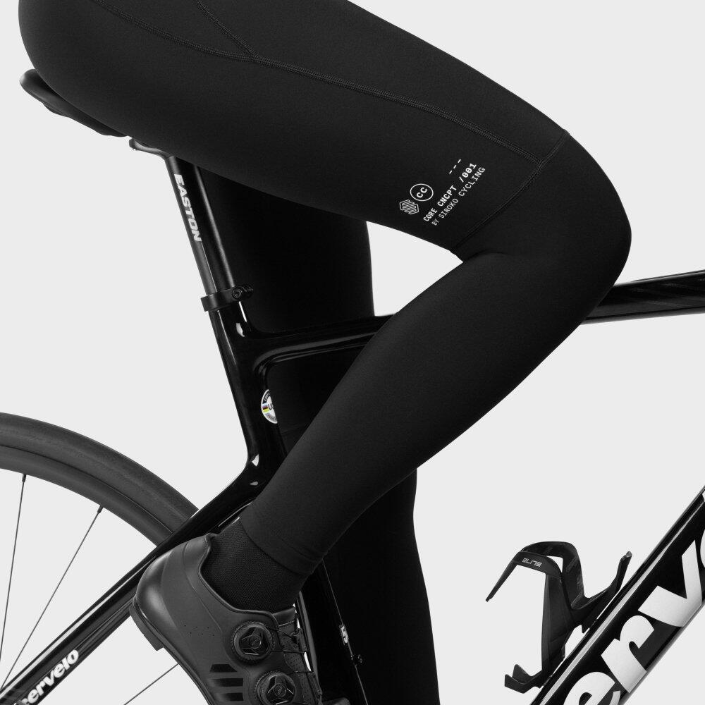 Pantalones largos térmicos ciclismo con badana mujer Core Agility Negro 5/7