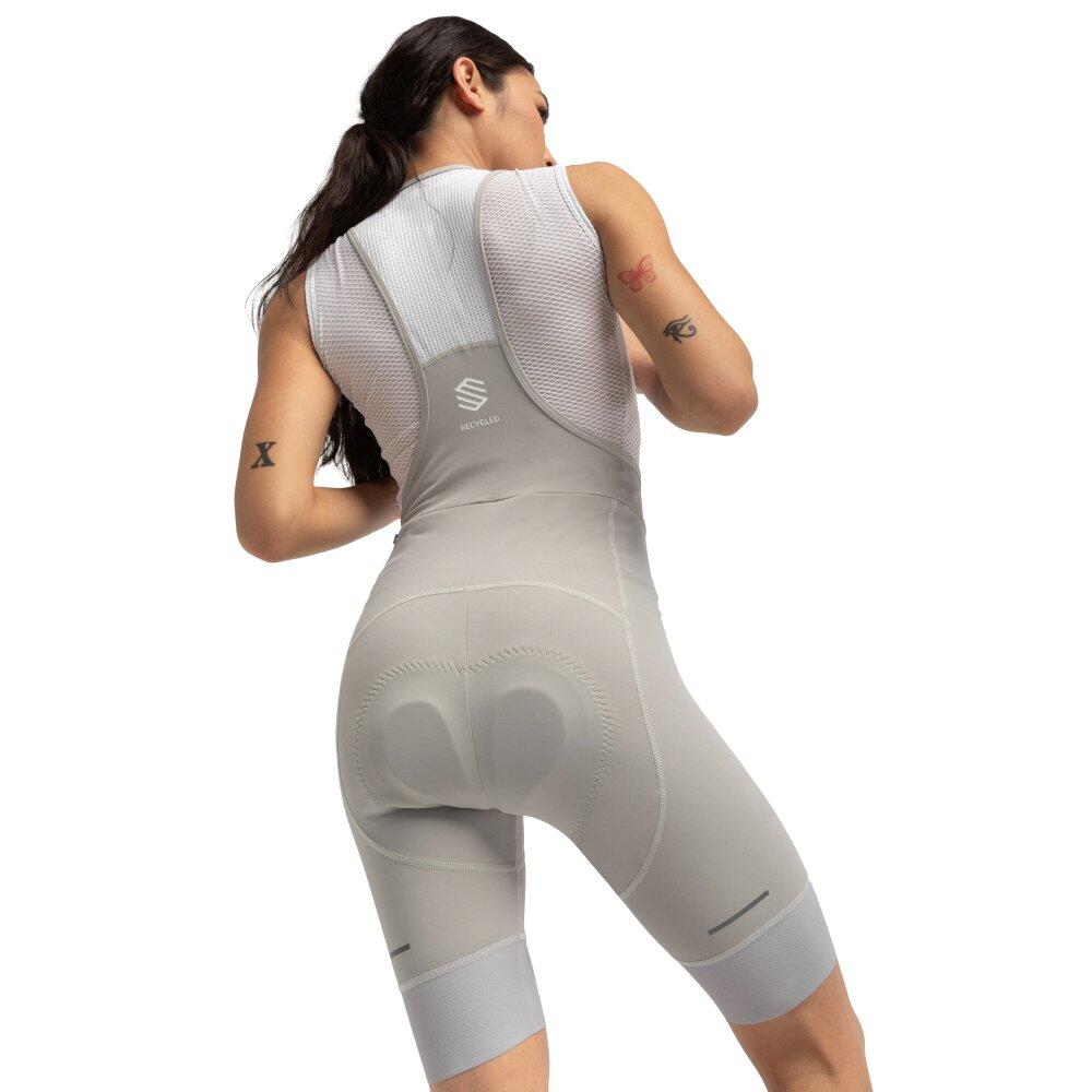 Salopette da ciclismo in tessuti riciclati da donna Sía Grigio 2/7