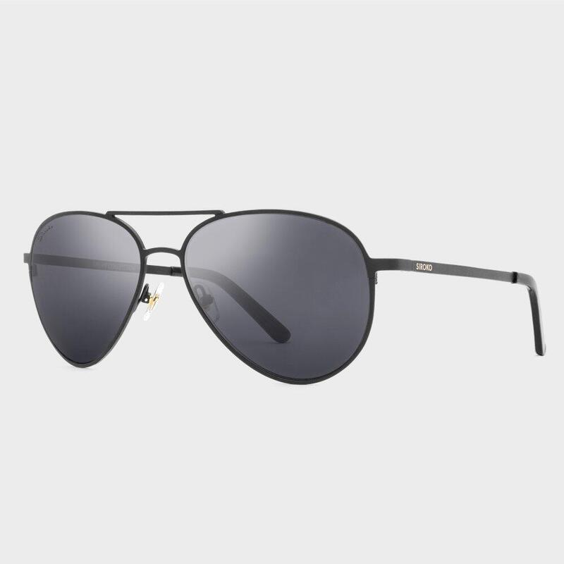 Ochelari de soare aviator din oțel inoxidabil Monza Negru