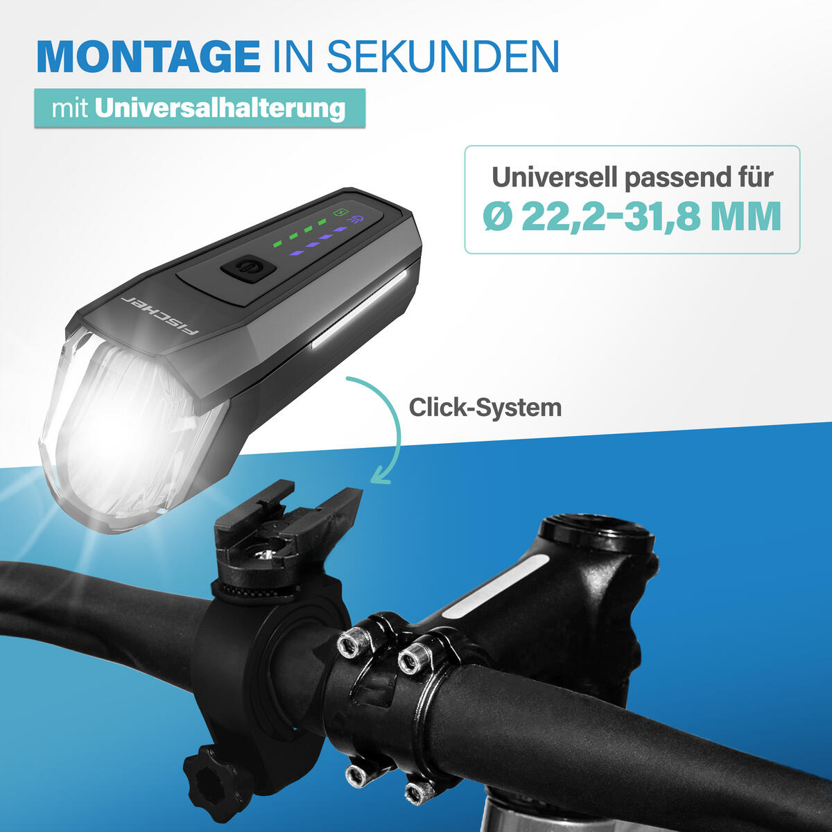 FISCHER LED-Akku Frontlicht 110 Lux 5/7