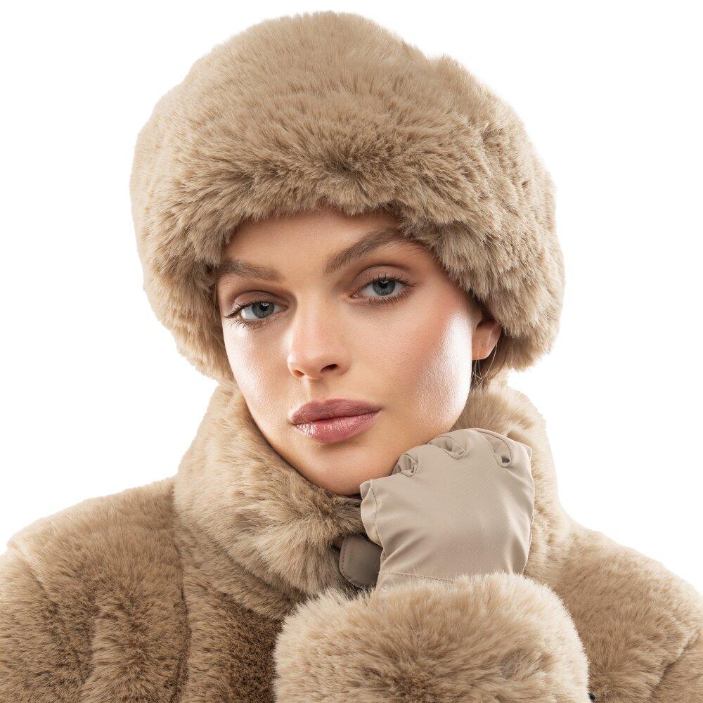 Men & Women faux fur retro ski headband Zeit Camel Beige 4/6
