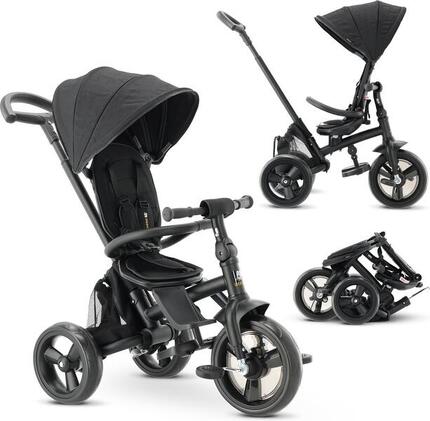 Tricycle DERYAN Explorer - Pliable et pivotant à 360º - Noir