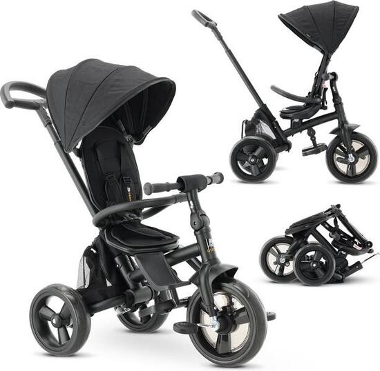 Tricycle DERYAN Explorer - Pliable et pivotant à 360º - Noir