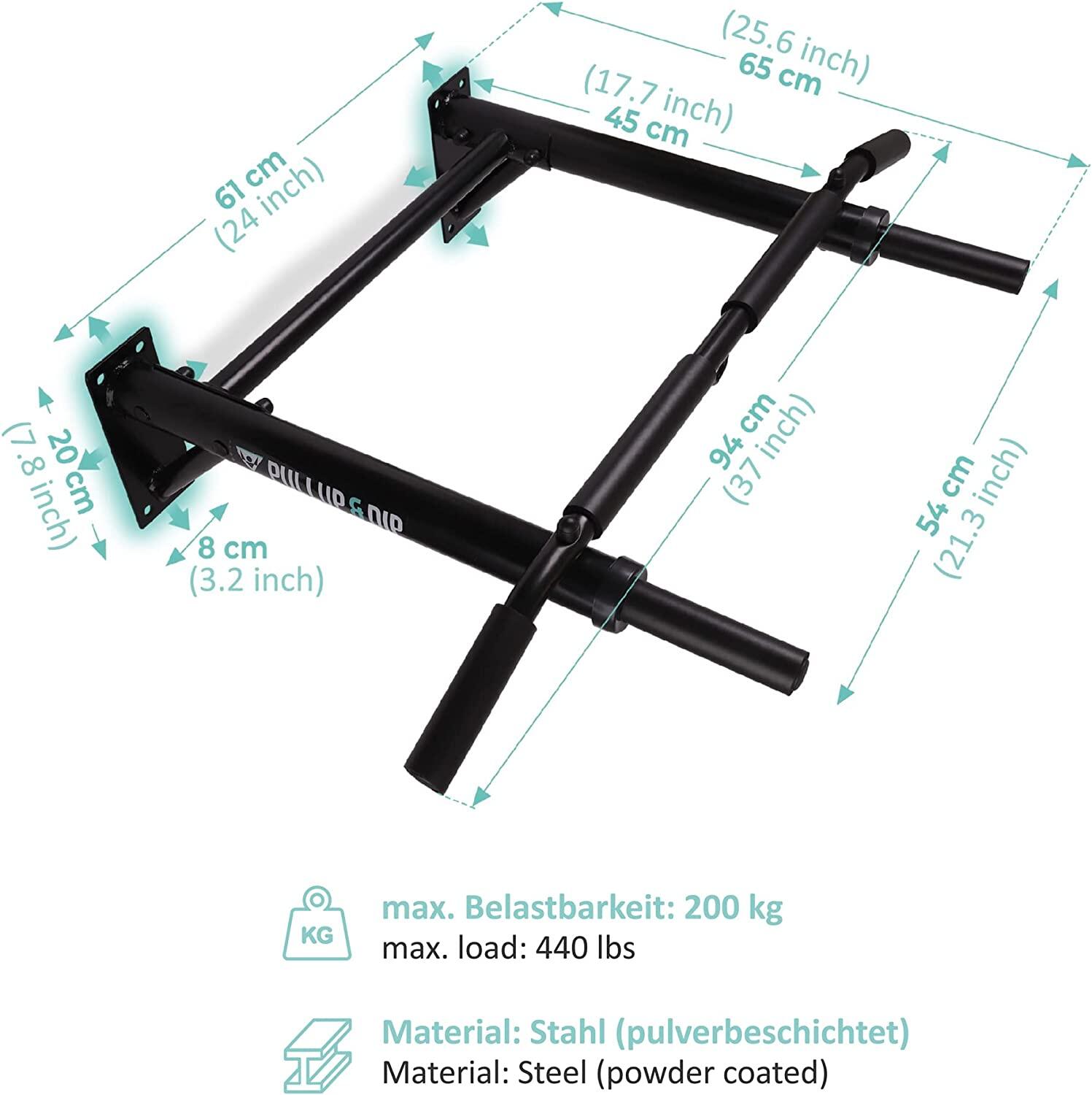 Klimmzugstange Wand inkl. Klimmzug Band + Schrauben 4/6