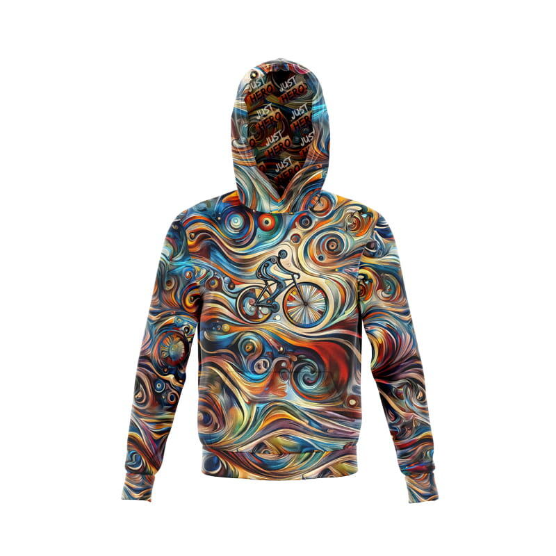 Bluza kangurka sportowa z kapturem unisex wygodna To Jadę Rowerem 1/3