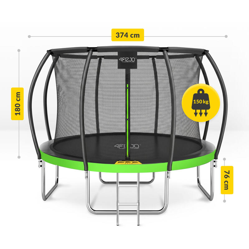 Trambulină de exterior pentru copii 4FIZJO PRO 374 cm 12FT