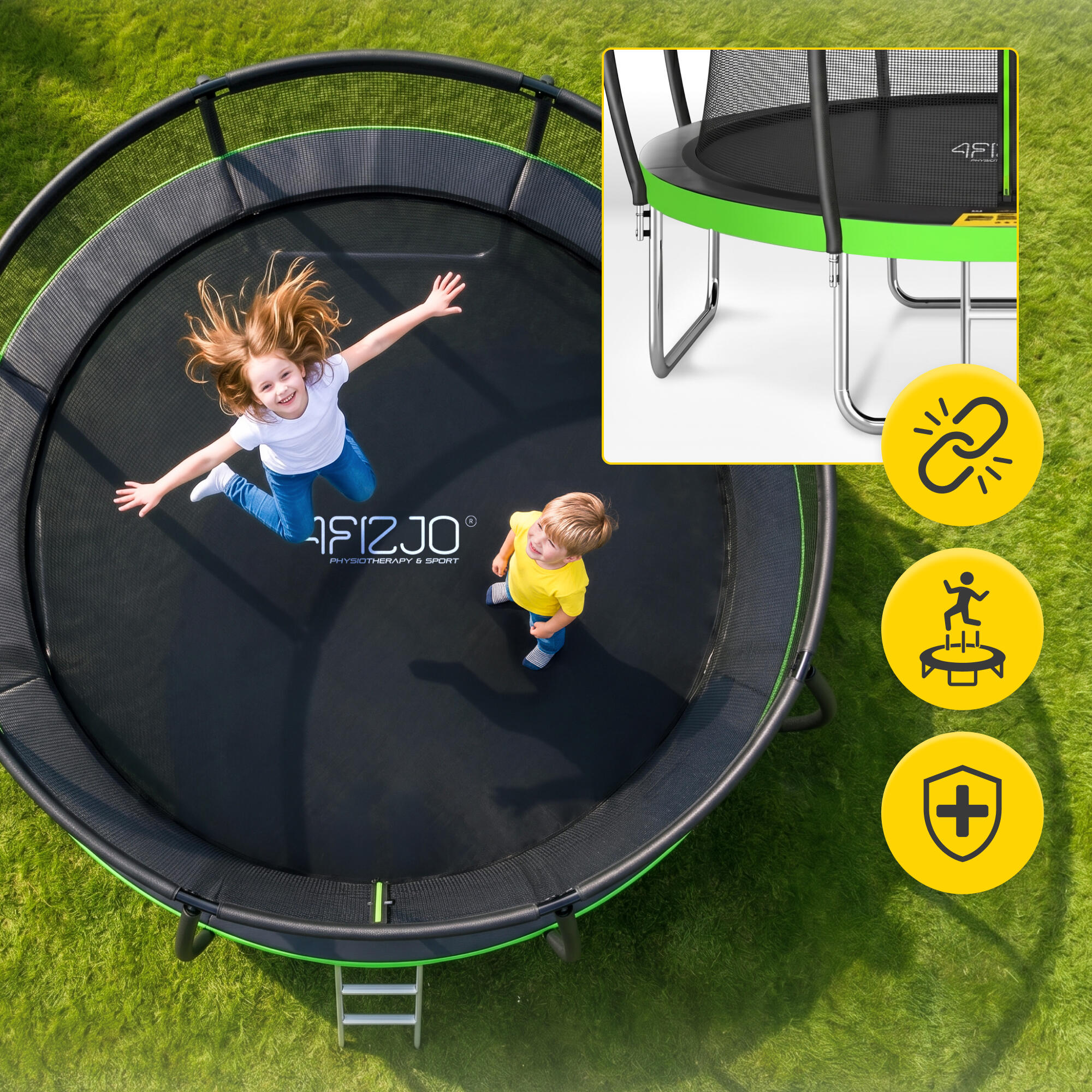 Dětská zahradní trampolína PRO 374 cm 12FT 4FIZJO 2/7