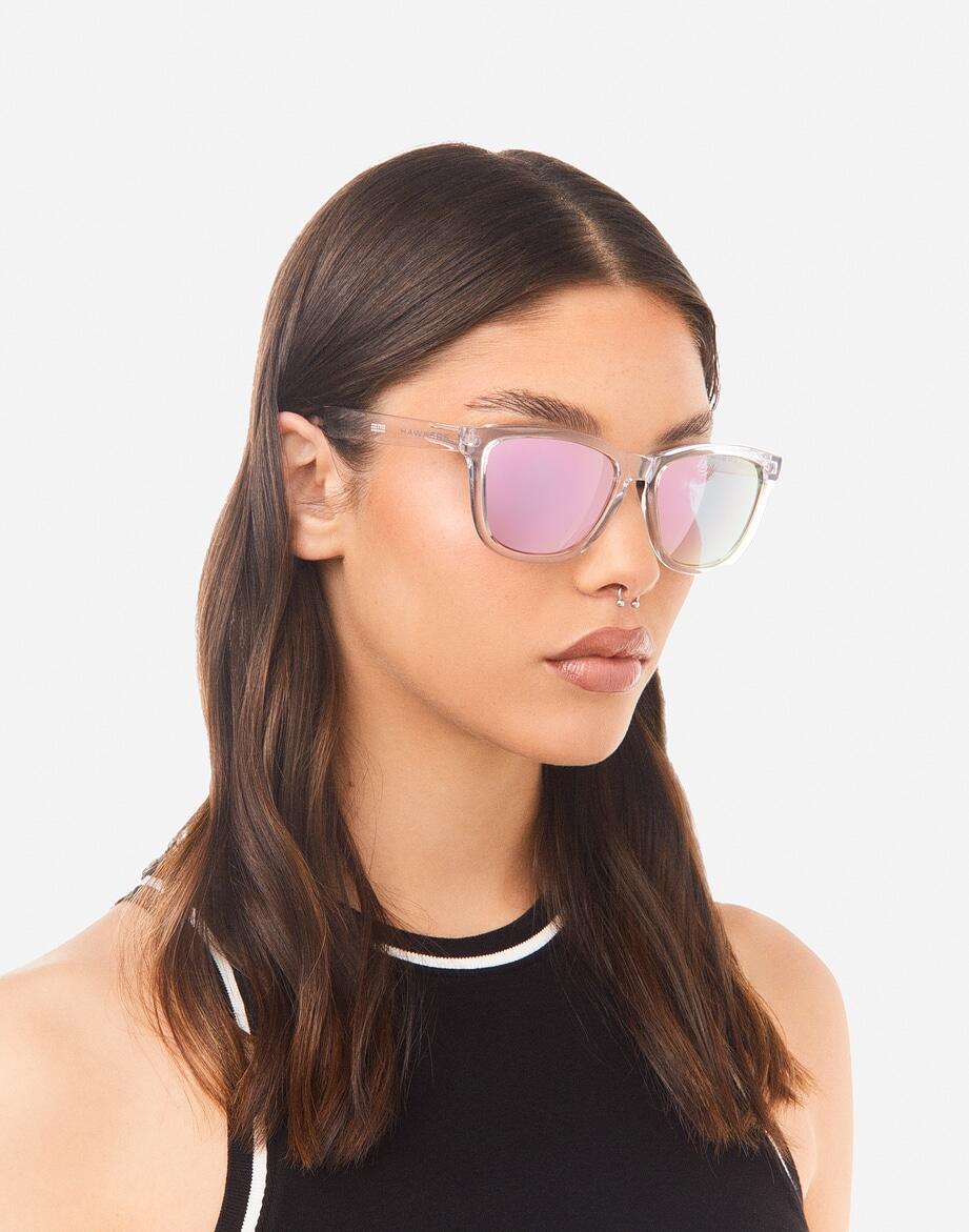 HAWKERS - Lunettes de soleil pour Homme et Femme POLARIZED ONE Air Rose Gold 7/8