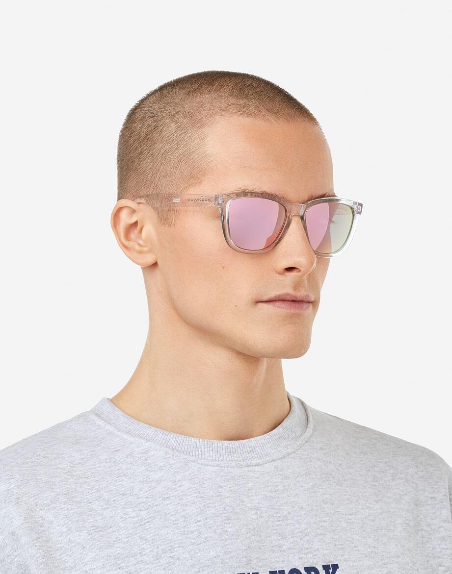 HAWKERS - Lunettes de soleil pour Homme et Femme POLARIZED ONE Air Rose Gold 6/8