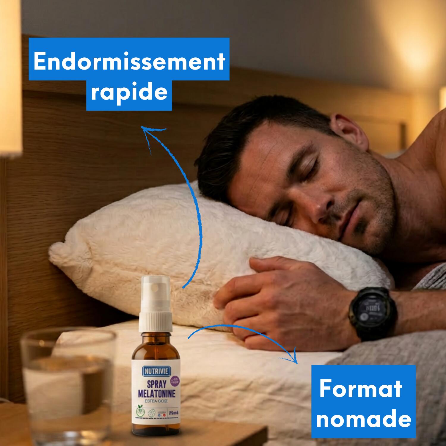 Spray Mélatonine Sommeil Récupération Sportive – Endormissement Rapide 1,9mg 2/5
