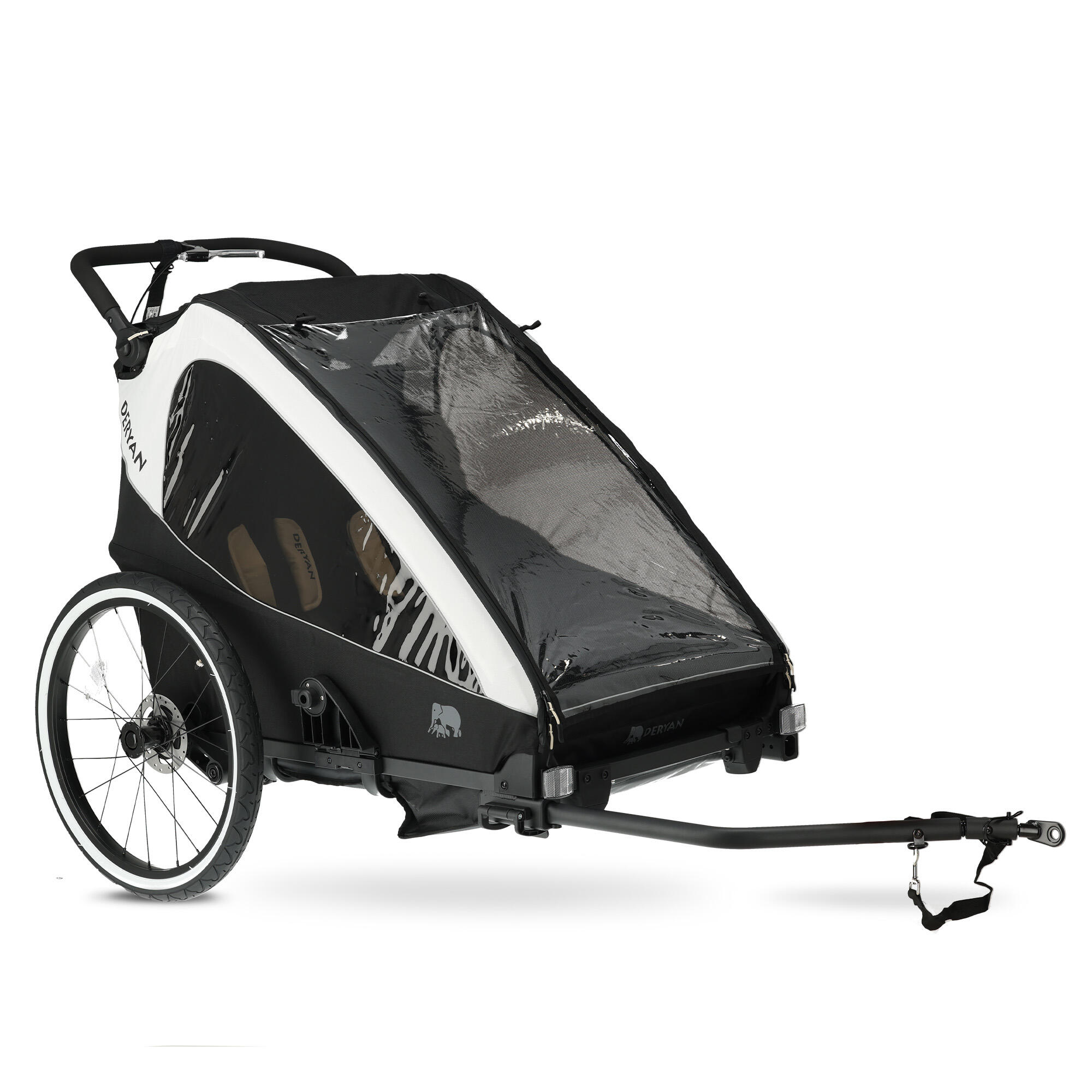 Luxus 3-in-1 Fahrradanhänger V2 - Kinderwagen - 2 Personen - Creme 2/8