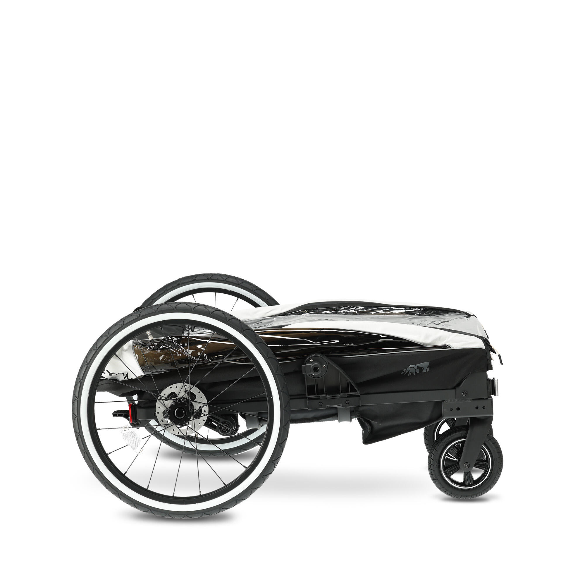 Luxus Fahrradanhnger V2 - 3-in-1 Fahrradanhnger - 2-Sitzer - Schwarz/Wei  | Decathlon