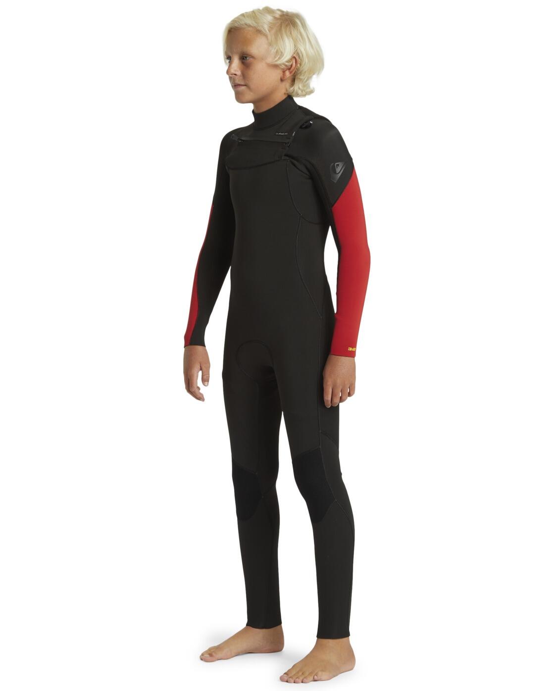 Combinaison de surf zip poitrine 3/2MM EVERYDAY SESSIONS Rouge Garçon 3/4