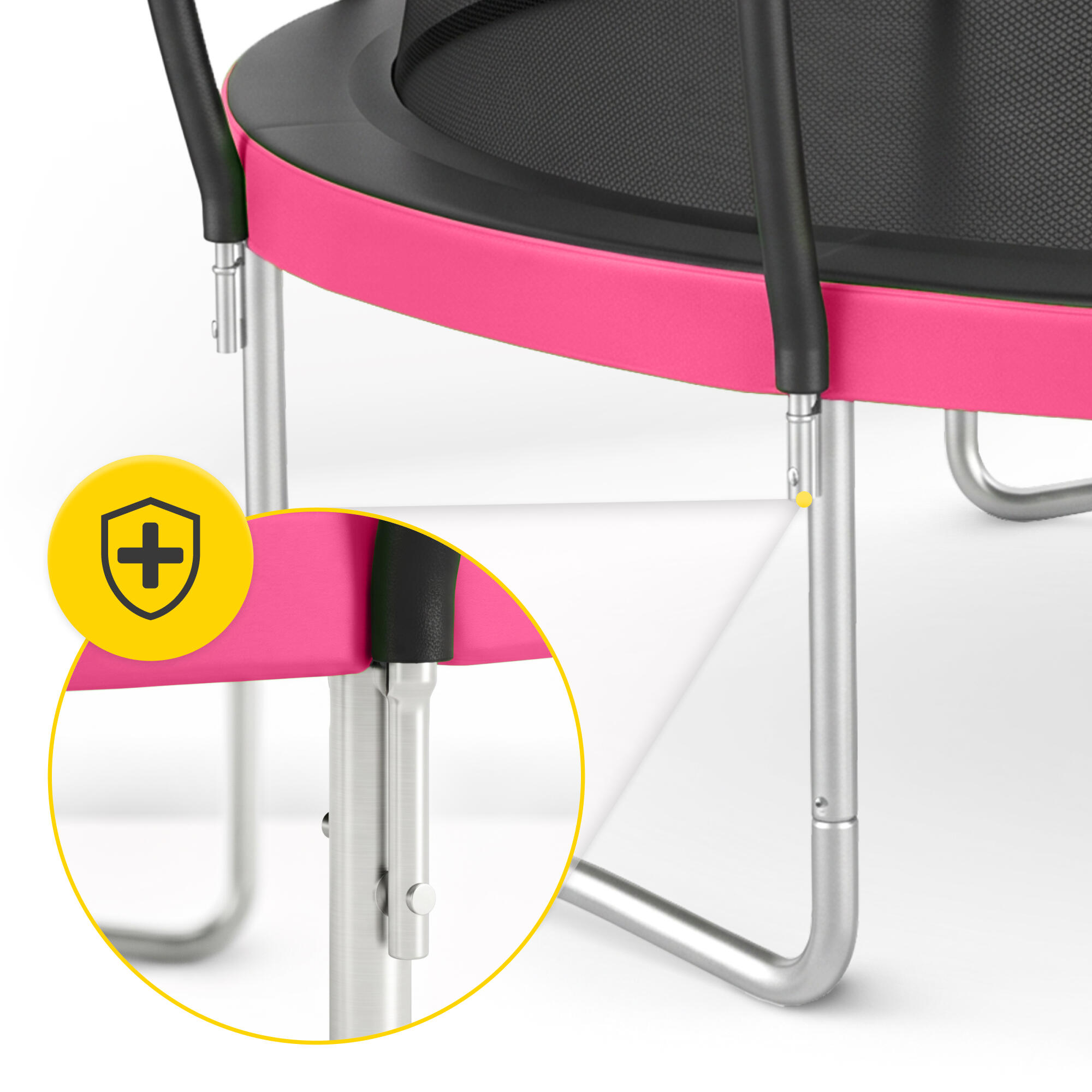 Trampolina ogrodowa dla dzieci 4FIZJO PRO z siatką ochronną 312cm 10FT różowa 6/7