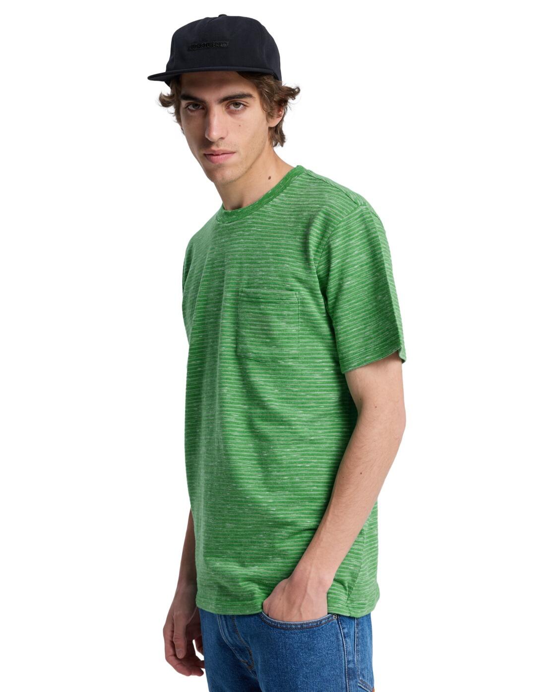 T-Shirt à manches courtes LOPAZ STRIPED POCKET Vert Homme 3/4