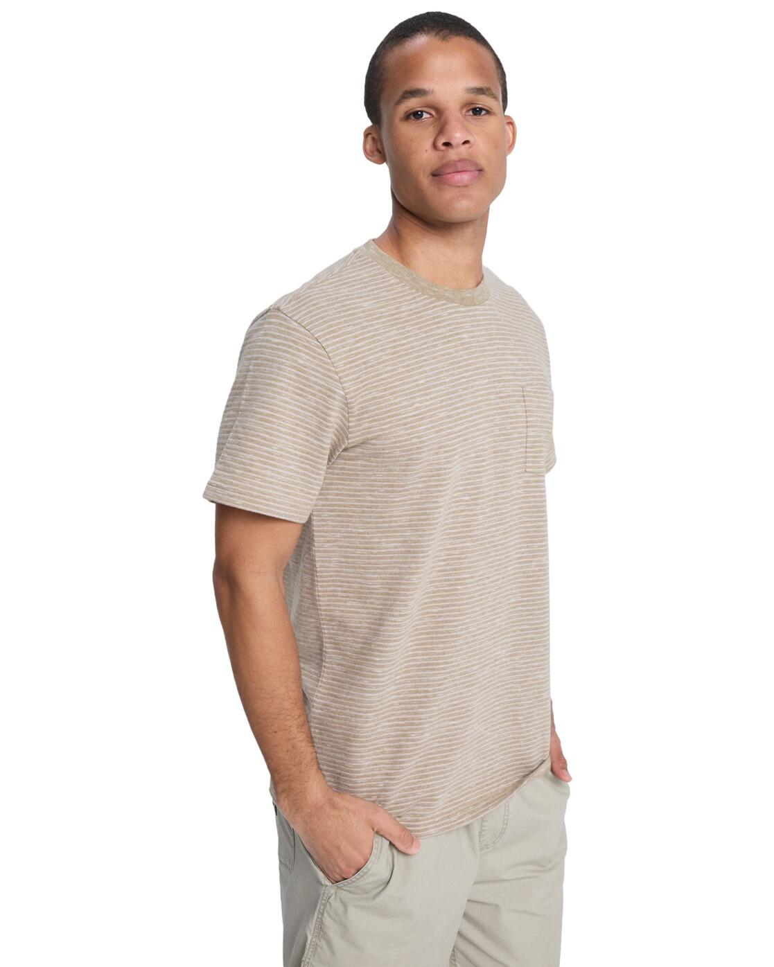 Maglia a maniche corte Quiksilver modello LOPAZ STRIPED SS POCKET per uomini 3/5