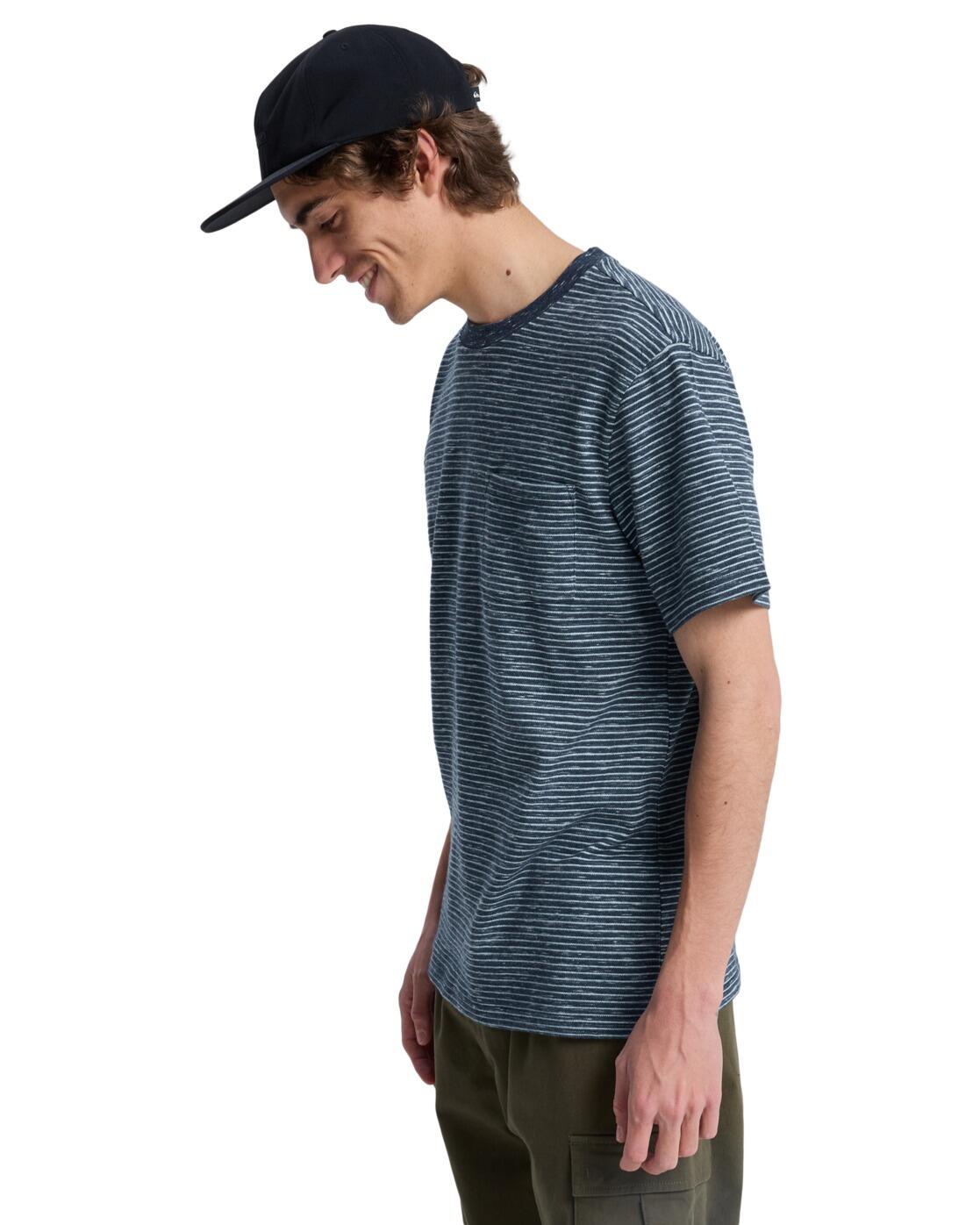 T-Shirt LOPAZ STRIPED POCKET Blau Herren 3/4