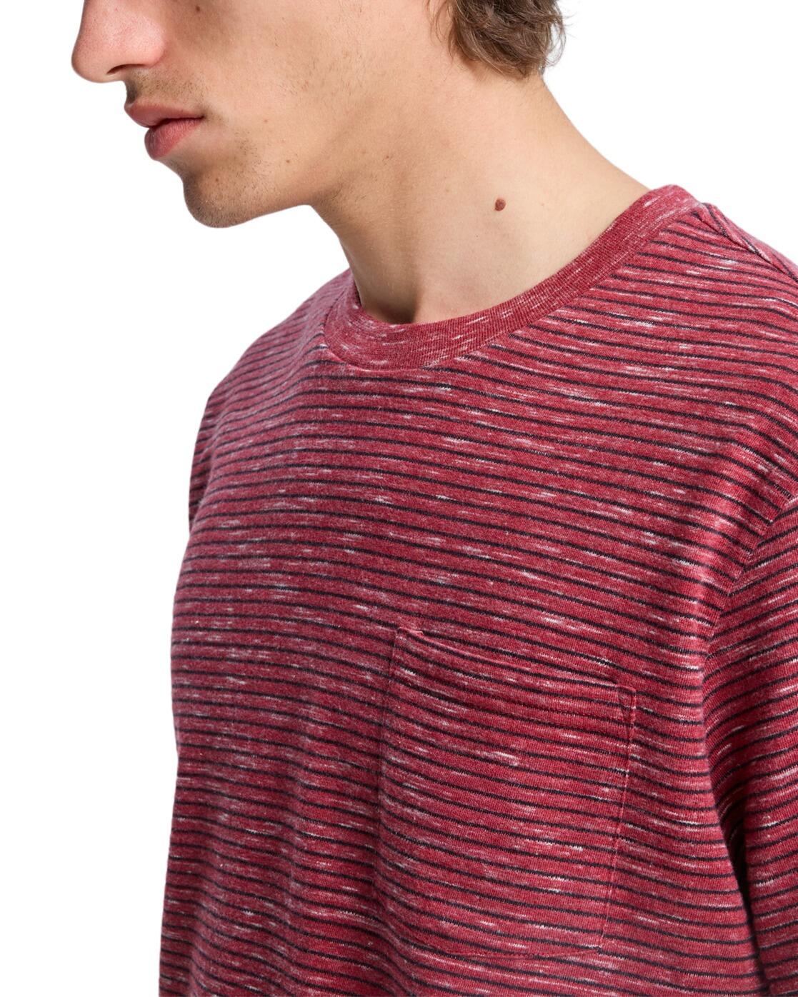 T-Shirt à manches courtes LOPAZ STRIPED POCKET Rouge Homme 4/5