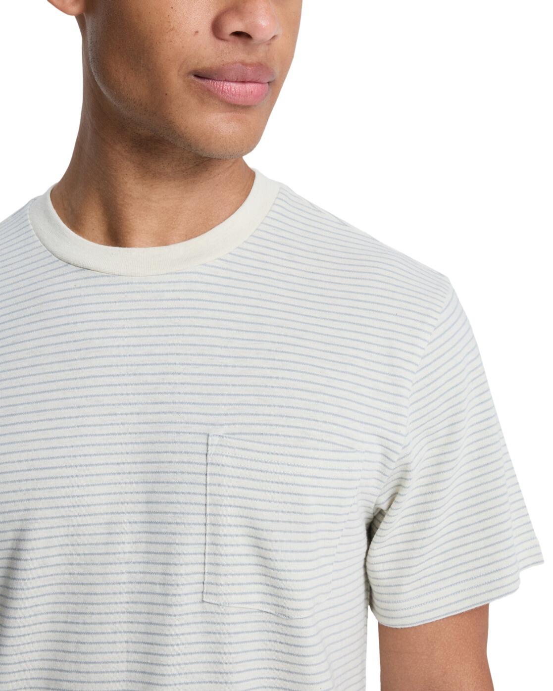 T-Shirt à manches courtes LOPAZ STRIPED POCKET Blanc Homme 4/4