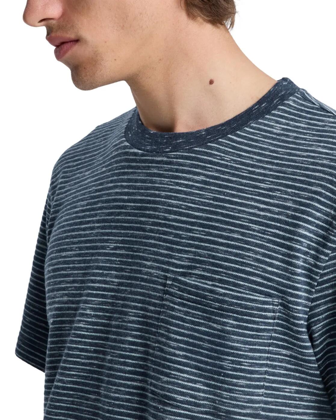 T-Shirt à manches courtes LOPAZ STRIPED POCKET Bleu Homme 4/4