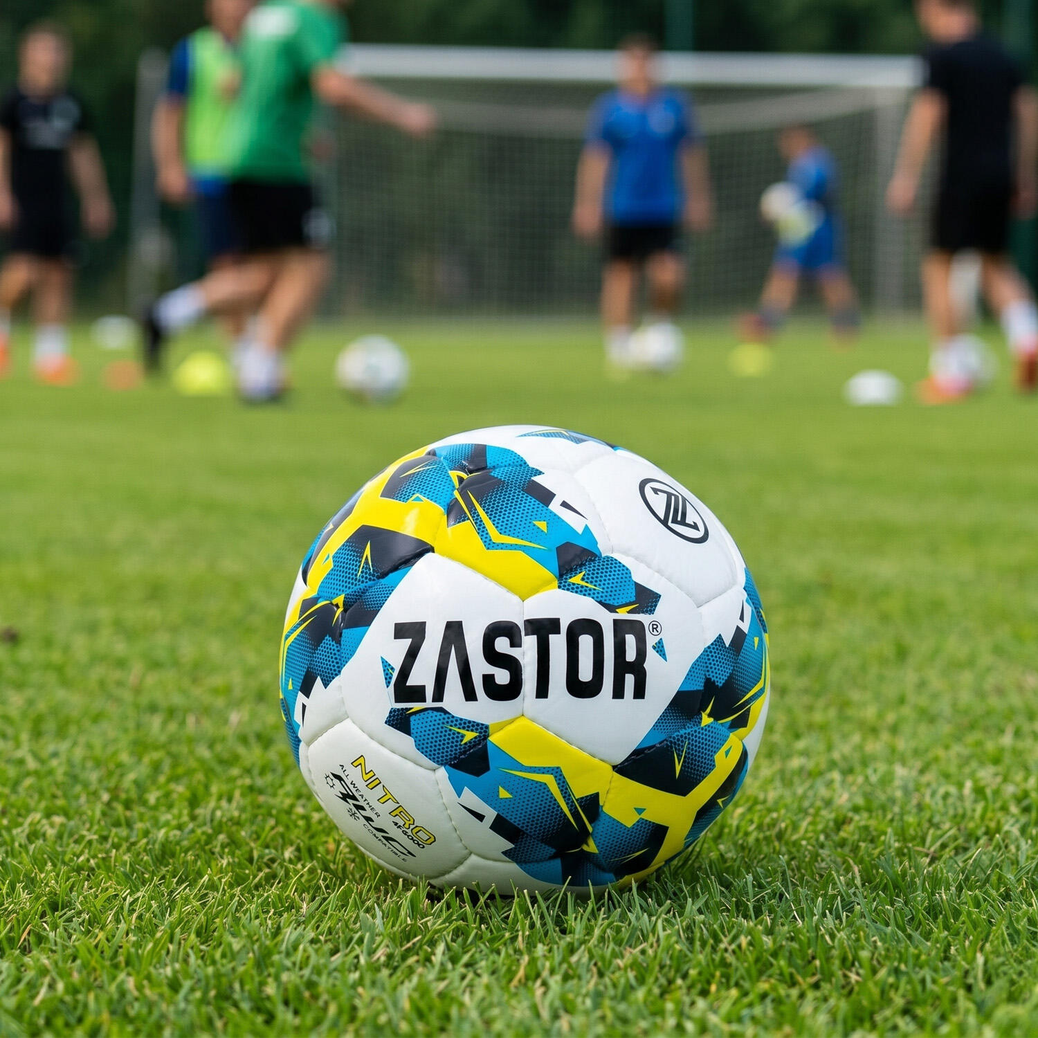 Balón Fútbol Zastor Nitro White/Blue/Yellow T-4 2/5