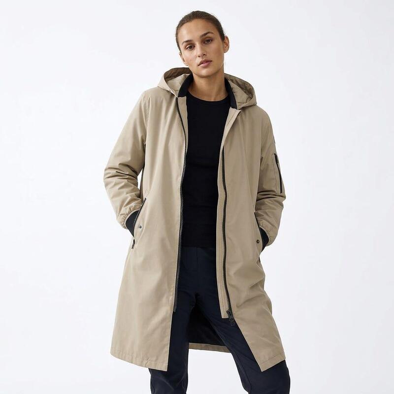 Long Bomber Rain Jacket  Women Cement