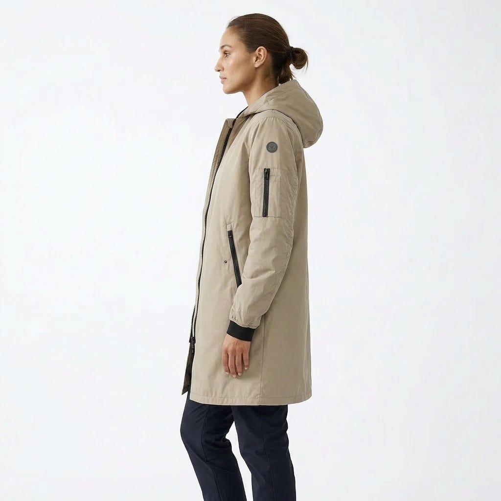 Long Bomber Giacca antipioggia Urban Outdoor Donne Cement 4/7