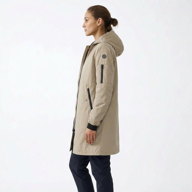Long Bomber Rain Jacket  Women Cement
