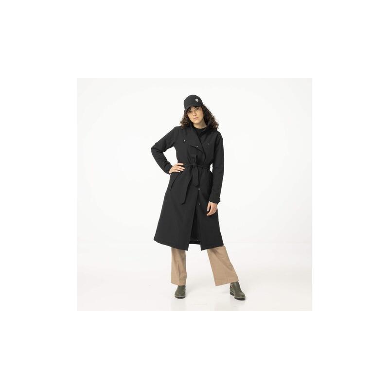 Trench Coat Long Rain Jacket  Women Black