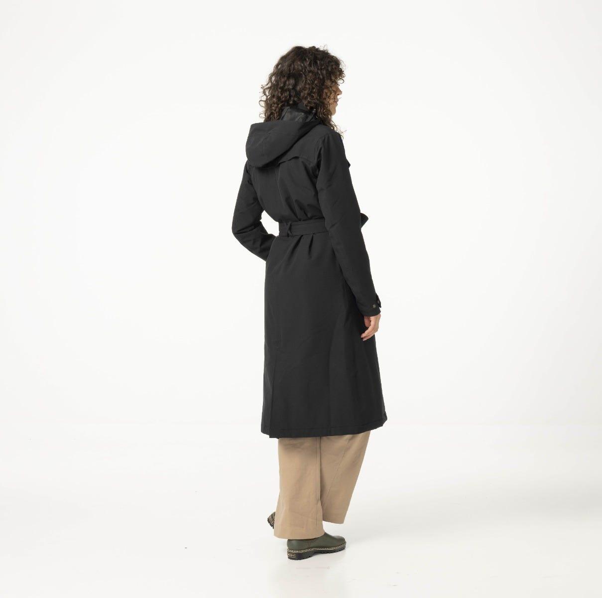 Trench Coat Long Regenjacke  Damen Black 2/7