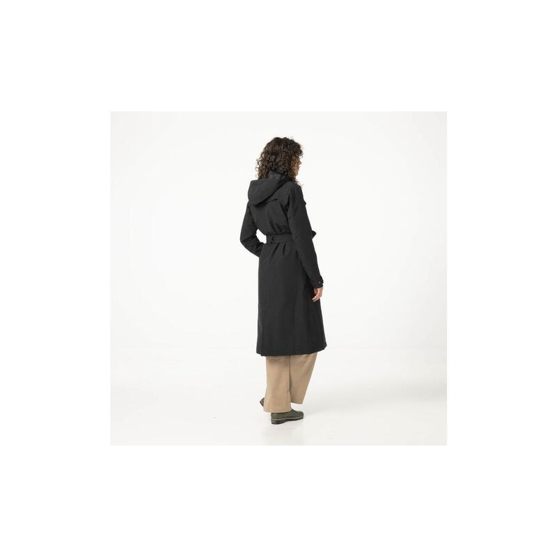 Trench Coat Long Rain Jacket  Women Black