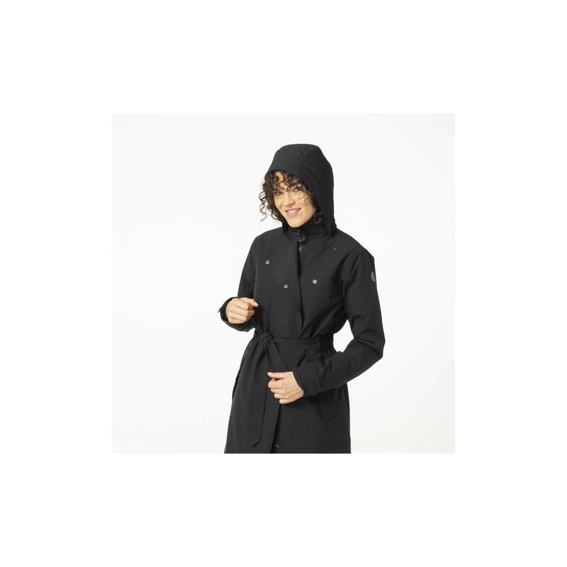 Trench Coat Long Rain Jacket  Women Black