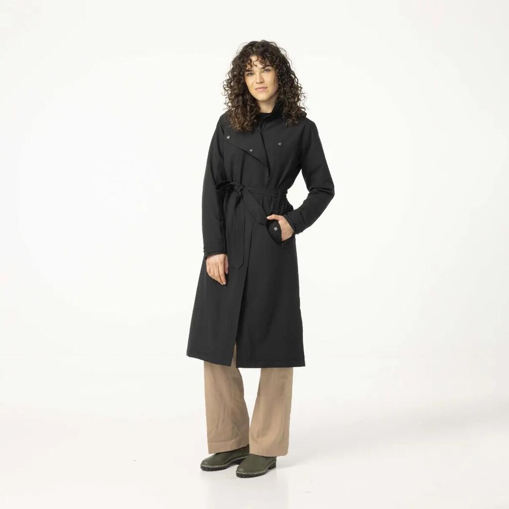 Trench Coat Long Rain Jacket  Women Black