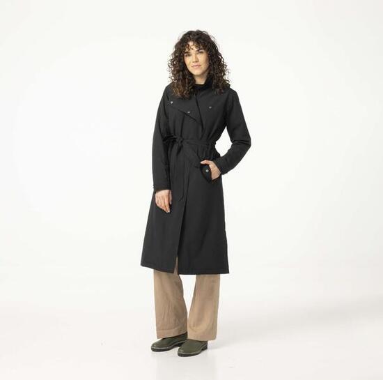Trench Coat Long Veste imperméable Femme Black