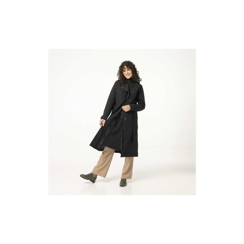 Trench Coat Long Rain Jacket  Women Black