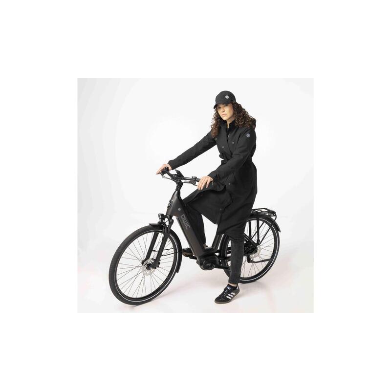 Trench Coat Long Rain Jacket  Women Black