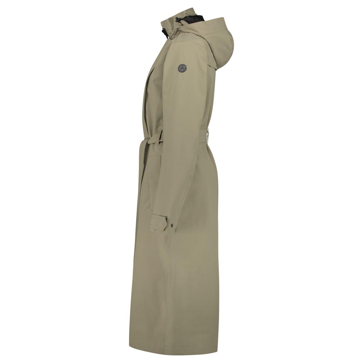 Trench Coat Long Chaqueta de lluvia Urban Outdoor Mujeres Pistachio Green 3/7