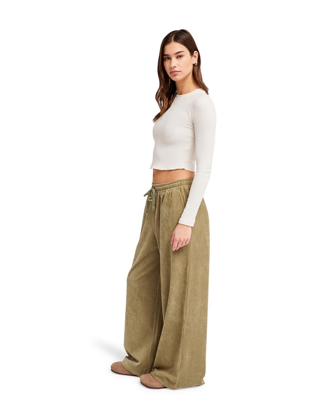 Easy Wear - Pantalon en velours côtelé LEKEITIO KNIT Vert Femme 3/4